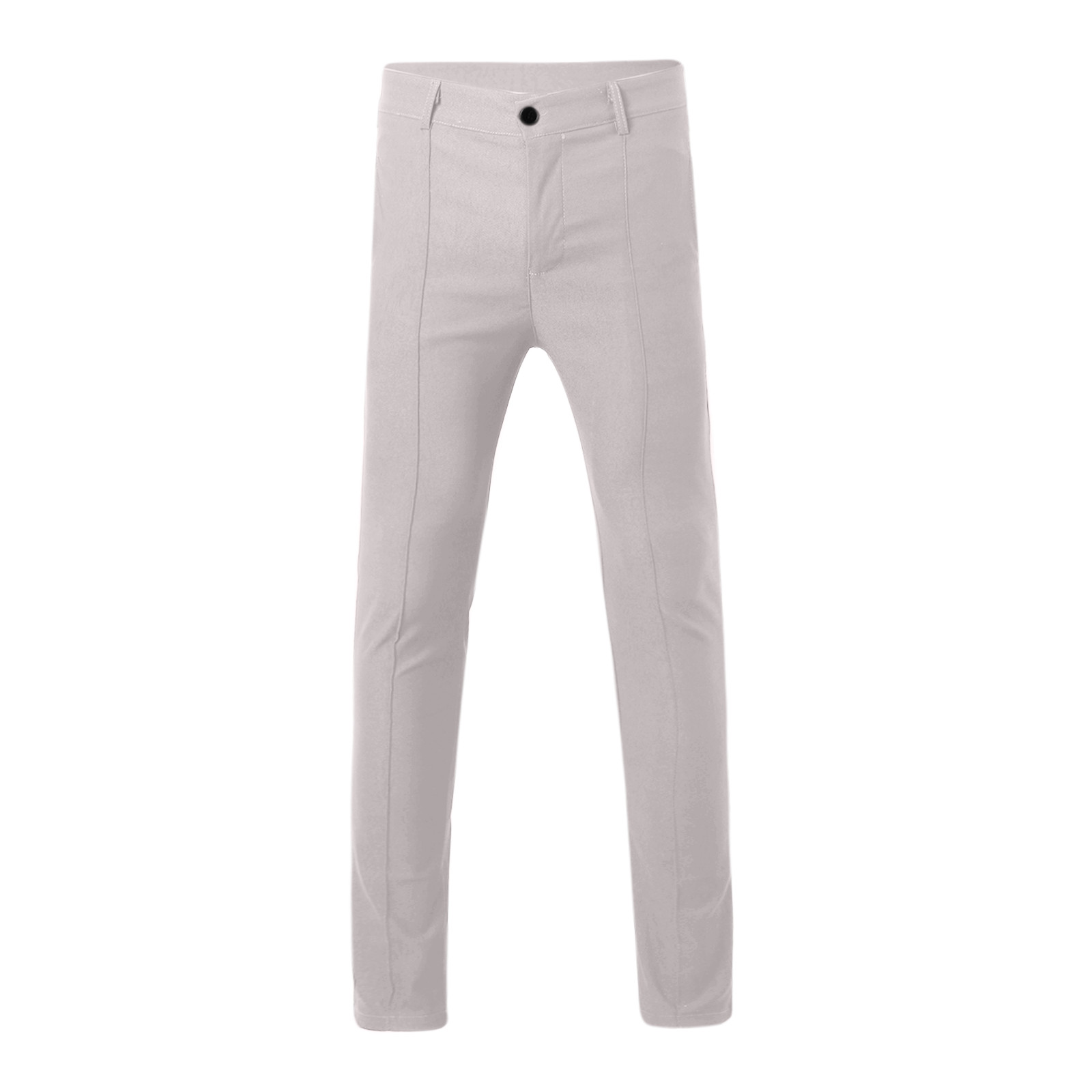 thumbnail image 4 of Pantalones informales de color liso con doble pliegue para hombre: corte holgado, versátiles para el trabajo y el fin de semana, material de poliéster, 4 of 8